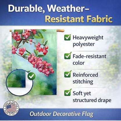 Caroline's Treasures Pennsylvania Mountain Laurels in Watercolor House Flag Large Porch Sleeve Pole Decorative Outside Yard Banner Artwork Wall Hanging, Polyester, House Size, Multicolor