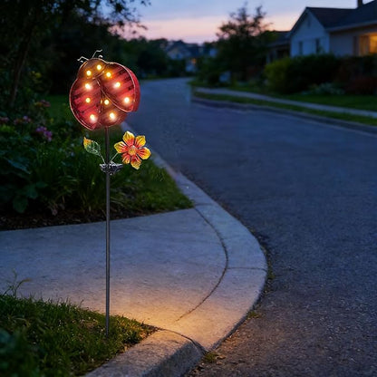 Solar Garden Decor Lights,Outdoor Garden Stakes Waterproof Beetle Lights Gifts for Women Mum and Metal Bird Decorative LED Lanterns for Yard, Patio(Beetle)