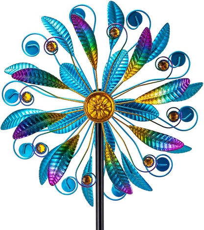 Metal Wind Spinners for Outdoor, 360° Spinning Wind Sculpture with Sturdy Metal Stake, Art Decor for Garden, Yard, Patio, Lawn - Ideal Gift for Family & Friends