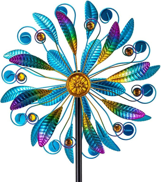 Metal Wind Spinners for Outdoor, 360° Spinning Wind Sculpture with Sturdy Metal Stake, Art Decor for Garden, Yard, Patio, Lawn - Ideal Gift for Family & Friends