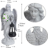 Solar Angel Garden Statue Outdoor Decor, 9 inches Angel Sculpture for Outside Patio Lawn Yard Art Gifts for Mom Grandma Women
