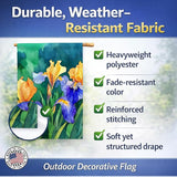 Caroline's Treasures Tennessee Iris in Watercolor House Flag Large Porch Sleeve Pole Decorative Outside Yard Banner Artwork Wall Hanging, Polyester, House Size, Multicolor