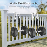 Adjustable (0.9-3") Vinyl Fence Hooks for Hanging Plants, Over the Railing Fence Plant Hangers Outdoor, White Heavy Duty Coated Steel Patio Hooks for Hanging Bird Feeders, Lights, Basket, Pool Tools