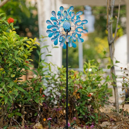 Metal Wind Spinner,Outdoor Wind Spinners & Sculptures for Yard and Garden Art Decor,Garden Windmill for Patio,Lawn