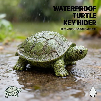 Key Holder Outdoor Waterproof Realistic Turtle Design, Hide a Key Hider with Secret Storage Compartment for Spare Keys, Trinket Box,Mom Gift Resin Spring Garden Ornament for Patio Yard Lawn Home Decor