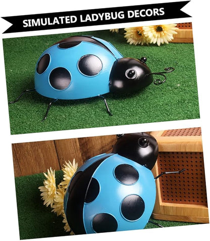 LIOOBO Simulated Ladybug Decors 3pcs Ladybug Garden Ornament Vibrant Colors for Home