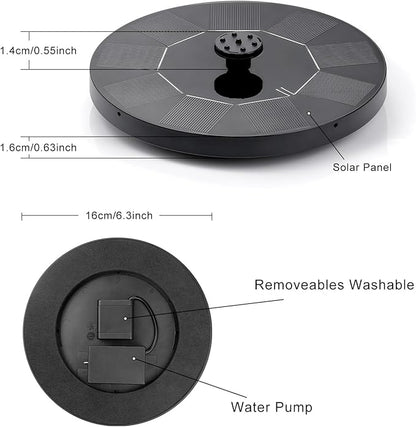 Solar Bird Bath Fountain, Free Standing Floating Solar Powered Water Fountain Pump for Bird Bath, Garden, Pond, Pool, Outdoor