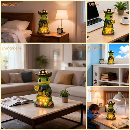 Solar Turtle Garden Decor, Animal Statue Lights for Outdoor, Mothers Day Mom Gifts, Thanksgiving, Birthday, Fairy Garden Accessories,Patio,Yard,Balcony Decorations, Lawn Ornament, Housewarming