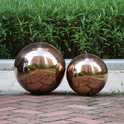 12inch Diameter Rose Gold Gazing Ball,Rose Gold Stainless Steel Polished Reflective Smooth Garden Sphere Globe Mirror,Colorful and Shiny Addition to Any Garden or Home