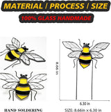 Bee Garden Stake Decor, Stained Glass Indoor Window Suncatcher Home Decor Yard Art Ornaments Gifts for Bee Lover Mom Teacher Indoor Outdoor Lawn Pathway Patio Plant Pot Flower Bed
