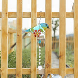 Toyvian Creative Crystal Bird Statue Garden Decor Outdoor Iron and Glass Bird Figurine Compact Lawn Ornament for Home and Patio Adornment
