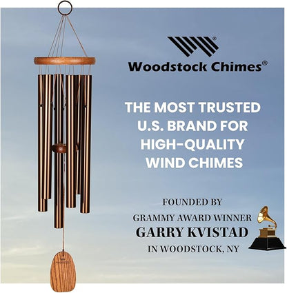 Woodstock Wind Chimes Amazing Grace Chime Medium (24'') Bronze Wind Chime Inspirational and Memorial Gifts Wind Chimes for Outside Patio Home or Garden Decor