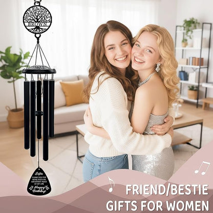 Personalized Wind Chimes for Women Best Friend Birthday Gifts for Women Outdoor Garden Decor Custom Friendship Gift for BFF Soul Sister