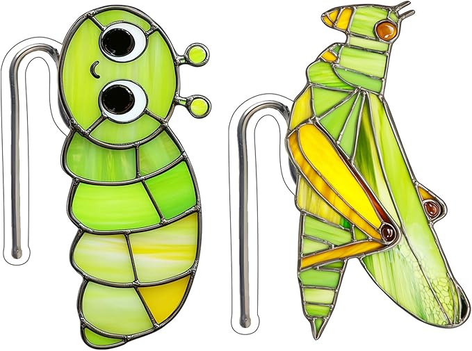 Creative Acrylic Animal Garden Stakes - 2-Pieces Colorful Plant Markers for Indoor & Outdoor Decor, Fun Flower Pot Hangers, and Yard Ornaments (Multicolored Insect)