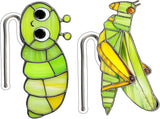 Creative Acrylic Animal Garden Stakes - 2-Pieces Colorful Plant Markers for Indoor & Outdoor Decor, Fun Flower Pot Hangers, and Yard Ornaments (Multicolored Insect)