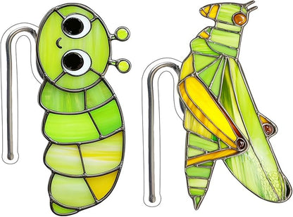 Creative Acrylic Animal Garden Stakes - 2-Pieces Colorful Plant Markers for Indoor & Outdoor Decor, Fun Flower Pot Hangers, and Yard Ornaments (Multicolored Insect)