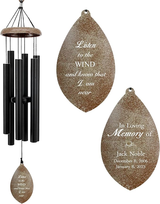 ASTARIN Personalized Name 35" Memorial Wind Chimes, Metal Sympathy Gifts for Loss of Mother Father Loved One, Bereavement Wind Chime in Memory Gift, Decor Outdoor Garden Patio, Produced in USA