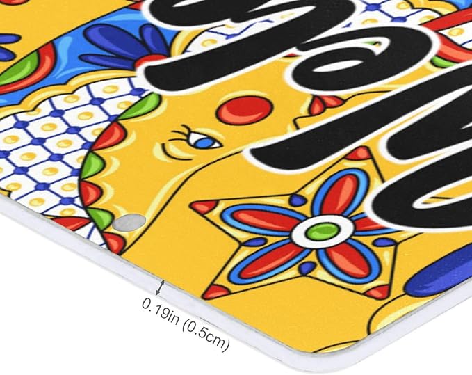 Kigai Welcome Sign Mexican Talavera Front Door Sign, Waterproof Wall Hanging Plaque for Housewarming, Farmhouse Porch Yard Garden Home Decor, 11 x 6 Inch
