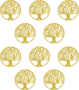10pcs Gold Tree of Life Hanging Suncatcher Parts Window Pendant DIY Metal Ornament DIY Hand-Crafts Gifts