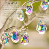 HDCRYSTALGIFTS 12 Pieces 50mm Crystal Prisms Chandelier Colorful Bauhinia Ornament Pendants Rainbow Maker Hanging Prisms for Wedding Party Christams Tree Garlands Decoration DIY Jewelry