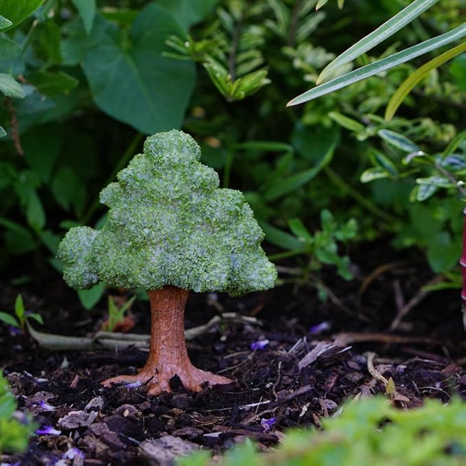 Top Collection Miniature Fairy Garden & Terrarium Mini Leafy Tree Decor with Pick, Small