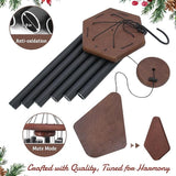 Wind Chimes for Outside, Black Aluminum Wind Chime with Wind Catcher, Garden & Patio Outdoor Decor, Deep Tone Tuned Windchimes, for Men and Women, Box Included