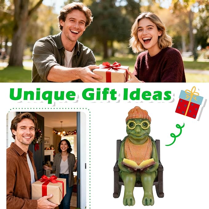Solar Turtle Garden Statue with LED Lights, Waterproof Outdoor Decor for Patio, Yard, Lawn Ornaments, Garden Decorations, Valentines Day Decorations, Birthday Gifts for Women, Gifts for Mom Grandma