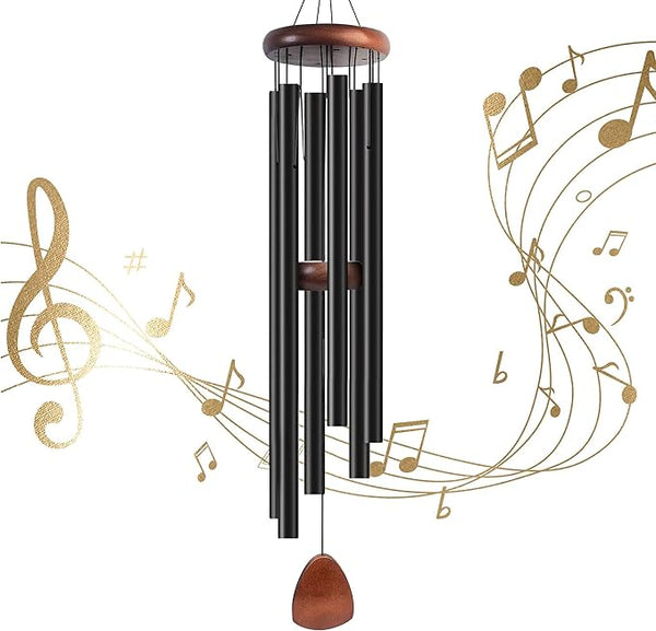 45 Inch Wind Chimes for Outside Deep Tone, Large Wind Chimes with 6 Aluminum Tubes, Courtyard Decoration, Windchimes Outdoor Create an Enjoyable Atmosphere & Give Mom a Gift