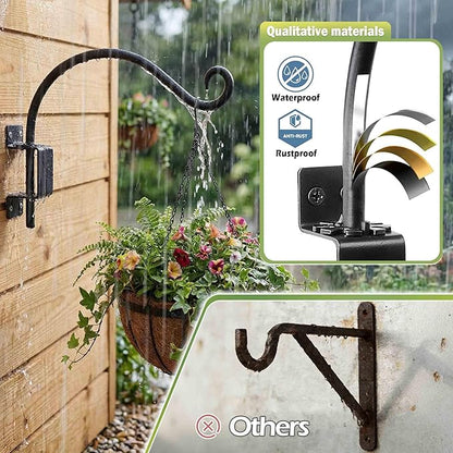 Lifyzoon Swivel Hanging Plant Bracket Outdoor: 22Inch Swivel Plant Hangers Bracket, 80lbs Weight Capacity - Rustproof Swivel Wall Hook for Large Bird Feeder, Birdhouse, Wind Chimes
