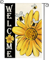 AVOIN colorlife Spring Summer Bee Sunflower Garden Flag 12x18 Inch Double Sided, Welcome Holiday Yard Outdoor Decoration