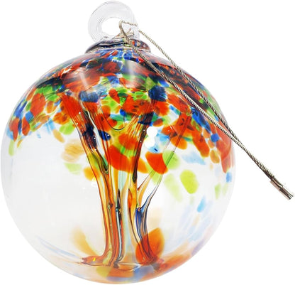 Dale Tiffany Hand Blown Glass, 3" Diameter Royal, Tree of Life Collection, Witch Globe Hanging Garden Indoor/Outdoor Decorative Ornament Gazing Ball