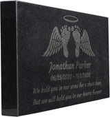 PlaqueMaker Black Granite Memorial Headstone Or Garden Memorial for Lost Infant or Child - Include You Personalized Text. Can be Used as a Sympathy Gift, Garden Stone or Grave Maker (16 X 10 X 2)