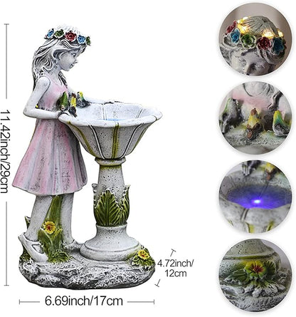 Voveexy Fairy Garden Statue, Solar Garden Angel Figurine Outdoor Decoration Waterproof Resin Angel Sculpture for Patio Yard Lawn Porch Art Decoration Ornament Housewarming Christmas Birthday Gift