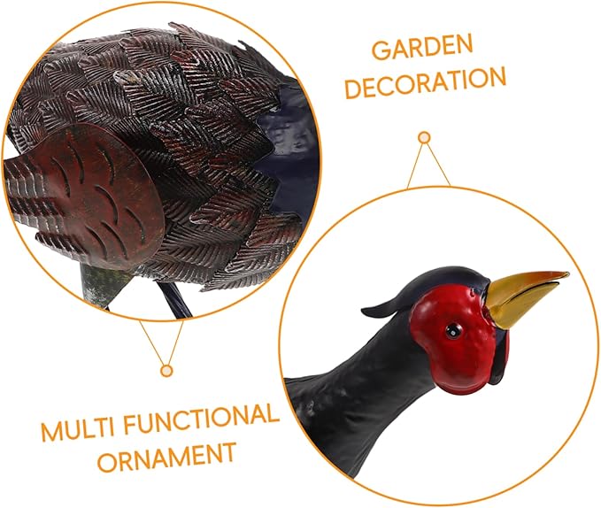 YARNOW Realistic Pheasant Garden Statue Outdoor Decor for Landscape Simulation Pheasant Figurine Iron Sculpture for Lawn and Home Decoration