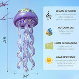 H&D HYALINE & DORA Purple Blown Glass Jellyfish Wind Chime Sea Glass Wind Chimes for Outside Jellyfish Wind Chimes Outdoor Sea Glass Decor for Patio Garden Balcony Porch(14in)