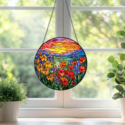 Stained Glass Window Hanging,suncatcher Stained Glass kit,Stained Glass Ornament, Garden suncatchers for Windows Hanging,Window Decor or Indoor,Gifts for Women, Lovers, Couple, Friends