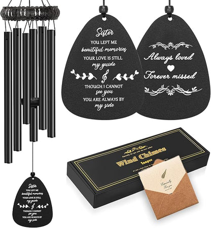Soopau Memorial Gifts for Loss of Sister, Wind Chimes for Loss of Sister, Loss of Sister Sympathy Gifts, Bereavement Remembrance Funeral Grief Gifts for Loss of A Loved Sister
