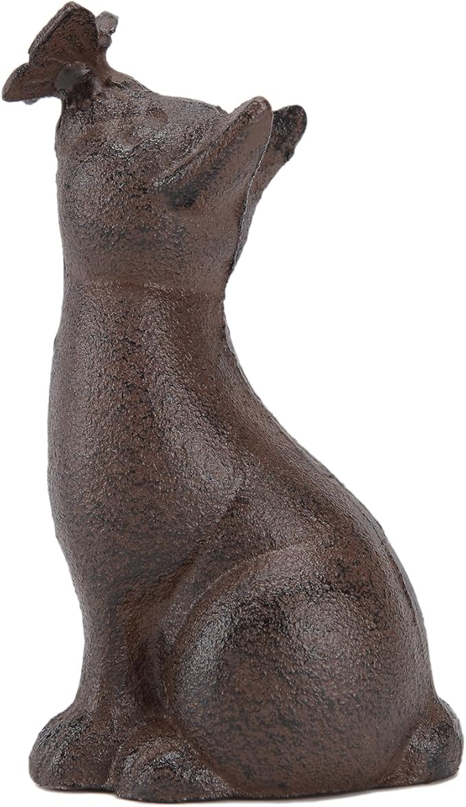 Cat Kissing Butterfly Statue, 5.71H Cast Iron Figurines, Garden Collection, Garden Stone Decorative Home Outdoor Decor TQGJNY106