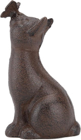Cat Kissing Butterfly Statue, 5.71H Cast Iron Figurines, Garden Collection, Garden Stone Decorative Home Outdoor Decor TQGJNY106