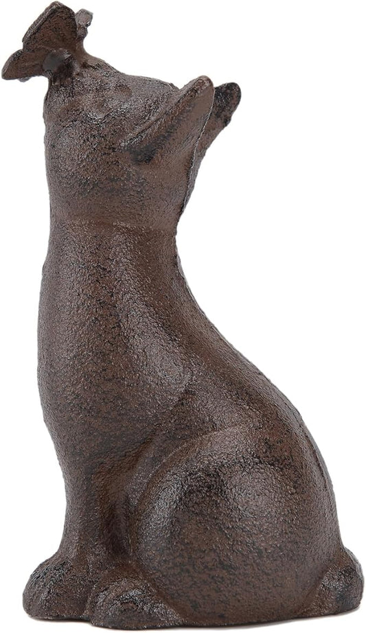 Cat Kissing Butterfly Statue, 5.71H Cast Iron Figurines, Garden Collection, Garden Stone Decorative Home Outdoor Decor TQGJNY106