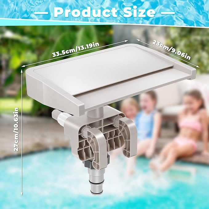 Hanaoyo Pool Fountain Waterfall - Smooth Flowing Above Ground Pool Accessory for Outdoor Decor and Relaxation