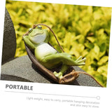 Lovely Hanging Frogs Ornament Resin Courtyard Frogs Figure with Swing Weather-Resistant Garden Statues Decor for Outdoor Patio Home Office Gift for Friends and Family