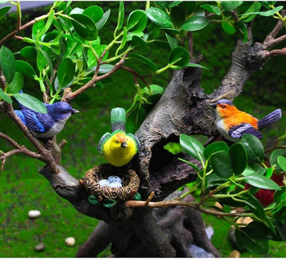 MAOMIA Miniature Bird Decorative Figurines 3 Pcs Mini Bird Figures Animal Model Toys Fairy Garden Decoration Plant Flower Pots Ornaments