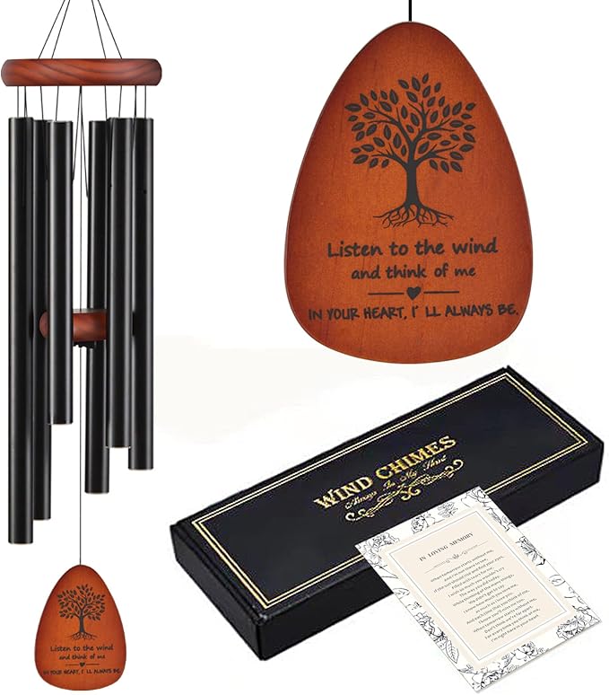 Memorial Wind Chimes for Loss of Loved One,32" Tree of Life Sympathy Wind Chime in Memory of a Loved one Like Mother Father, Ideal Bereavement/Sympathy Gifts for Condolence and Funeral