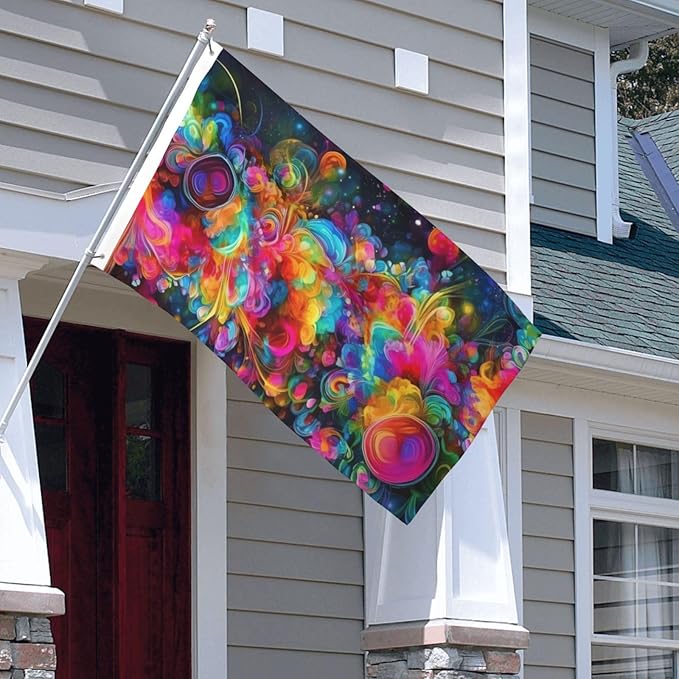 Bright Beautiful Colorful Art Flag 3x5 Ft Double Sided Garden Flag Outside Yard House Flags Funny Party Banner Wall Hanging Poster Indoor Outdoor Flags for Lawn, Porch Home Decorations