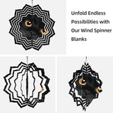 8 Inch Sublimation Wind Spinner, 3D Aluminum Metal Wind Spinner with Hook, Indoor Yard Garden Hanging Decoration, Weather Resistant Rotating Spiral Ornament, Black Cat's Eyes