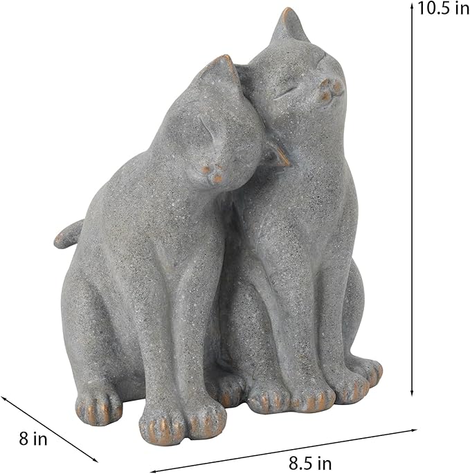 Cat Garden Statues Outdoor Cat-Figurines - Garden Decorations 8.5 x 8 x 10.5 in Resin Kitten Couple Sculpture Cats Statue for Farmhouse Outside Backyard Lawn Gift for Kitten Lovers Newman House Studio