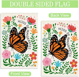 Hijos De Inmigrantes Garden Flag, 12 x 18 Inch Double Sided Political Yard Sign, Funny Monarch Butterfly Decor Flag for Outside Garden Yard, Immigrant Pride Gifts for Social Justice Supporter