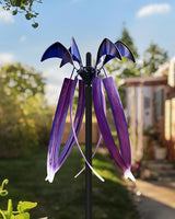 Wind Spinners for Yard Garden, Large Outdoor Metal Wind Spinner with Stake, Kinetic Wind Sculptures & Spinners Windmill for Outside Lawn Yard Art Decor(15" W x 73" H)