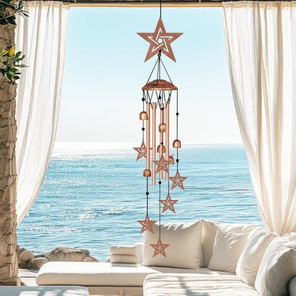Wind Chimes for Outside, Melodious Melodic Tones Star Style Windchimes Suitable for Outdoor Garden Patio Porch Decor, Unique 33“ Metal Memorial Wind Chimes Friendship Gifts for Women
